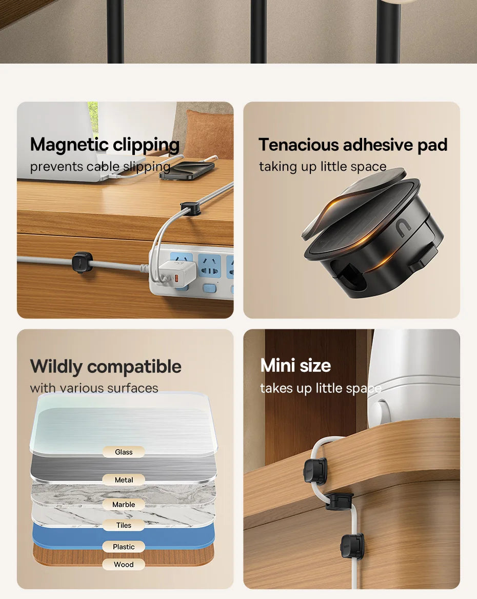 Organizador de Cables Magnético - Escritorio Ordenado