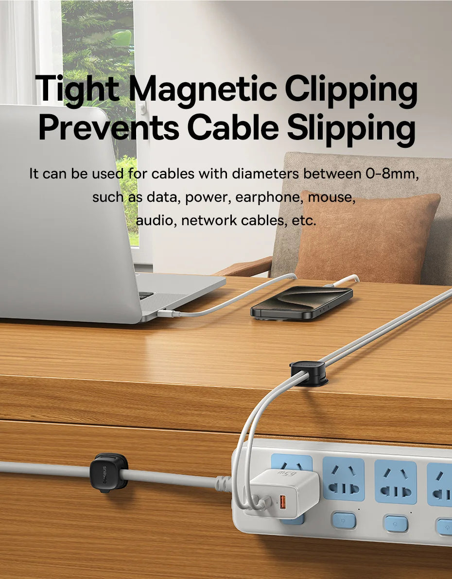 Organizador de Cables Magnético - Escritorio Ordenado